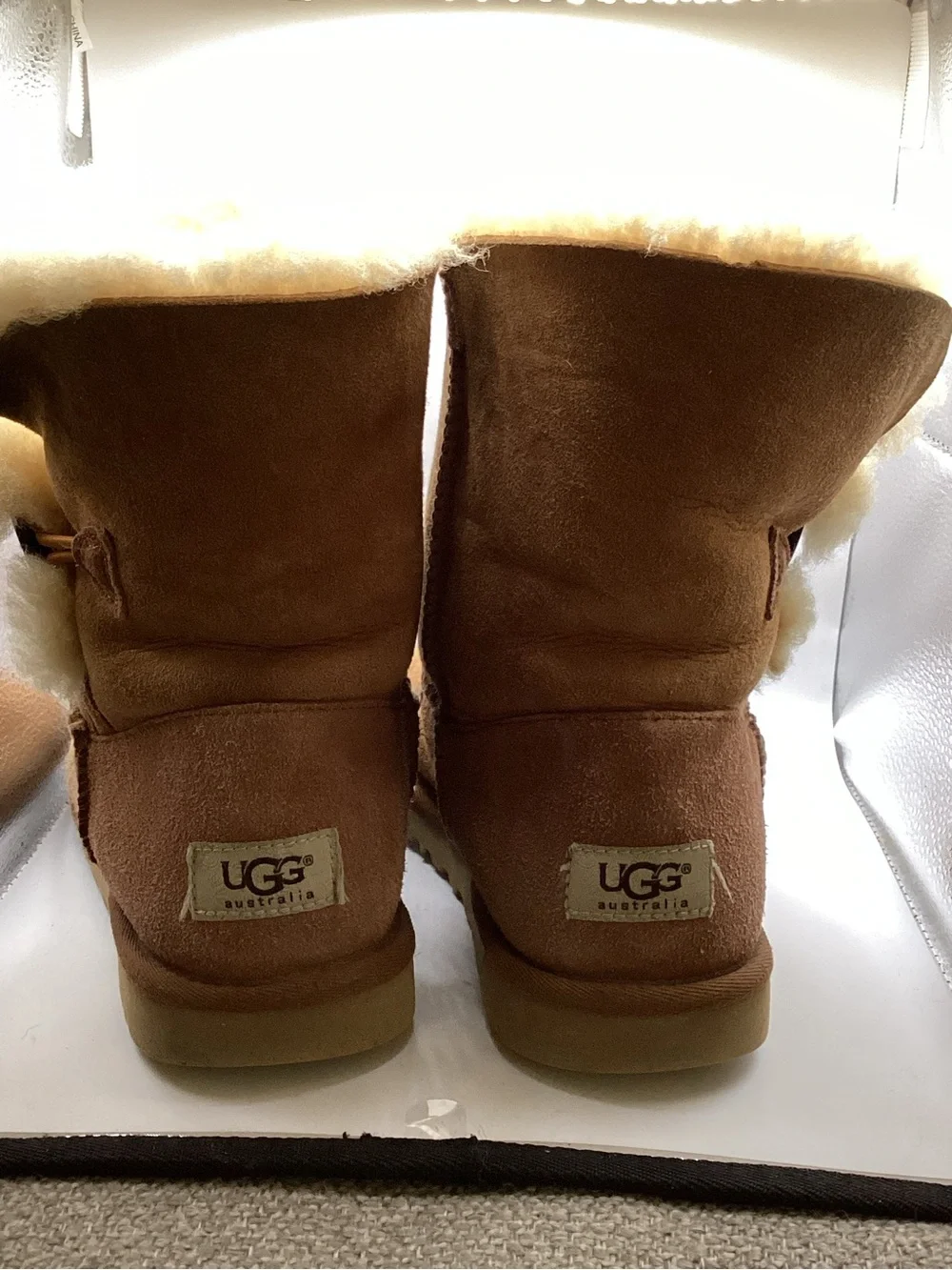 UGG Classic Short Suede Shearling Boots - Chestnut